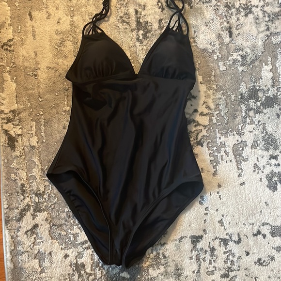 Shore Collection by Captiva Bikini Village Exclusive Black One Piece Small - Picture 2 of 2